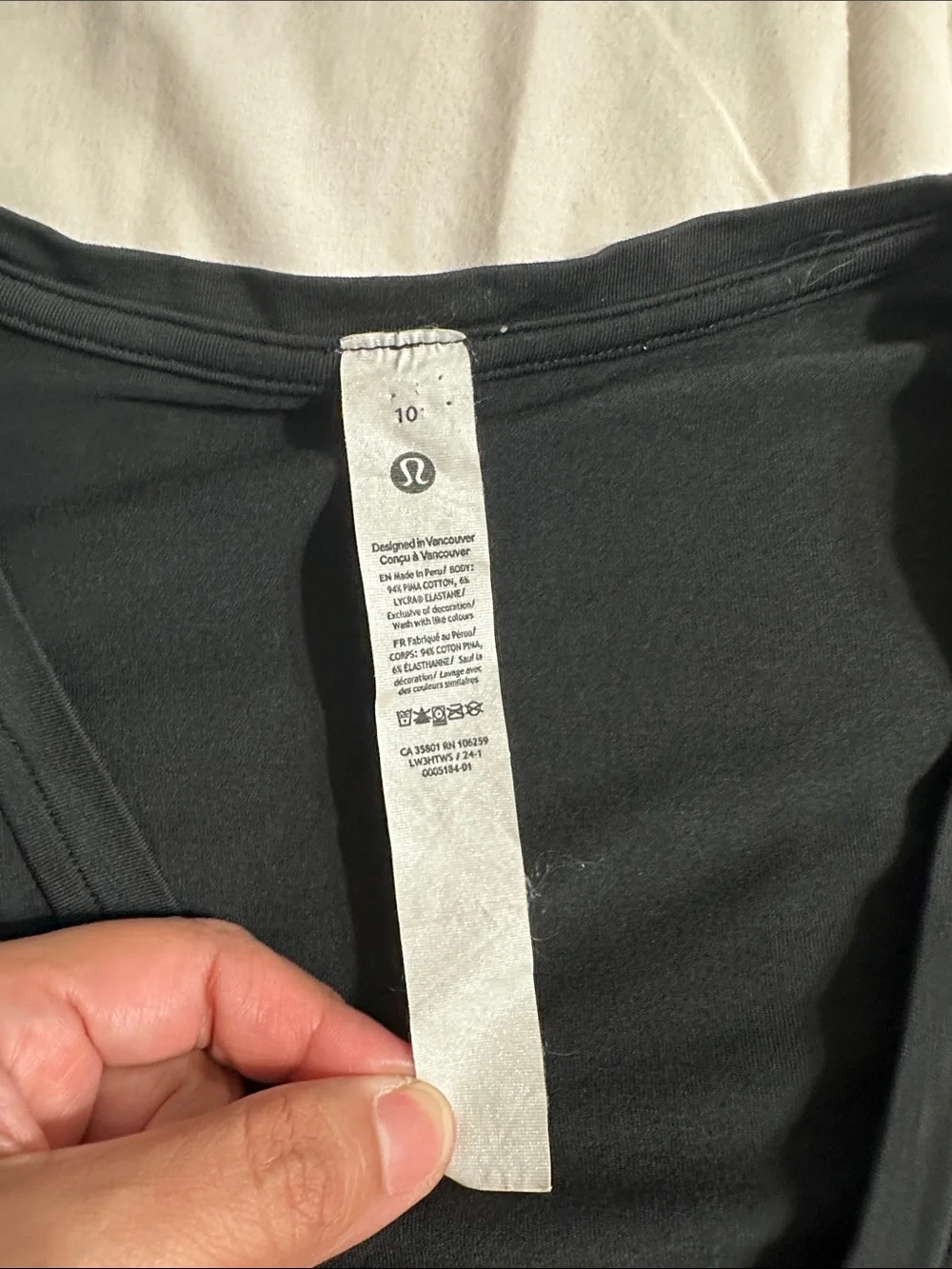 Lululemon Deep Charcoal V-Neck Long Sleeve Back in Action - 10